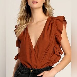 Rust orange lulus bodysuit
